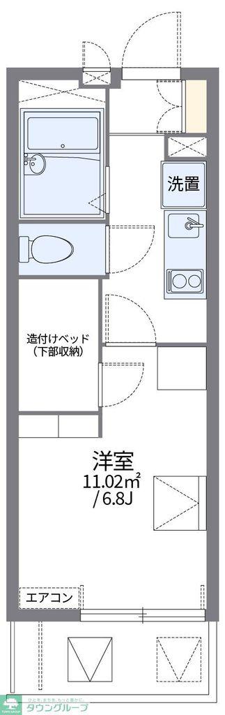 レオパレスウブスナ(1K/2階)の間取り写真