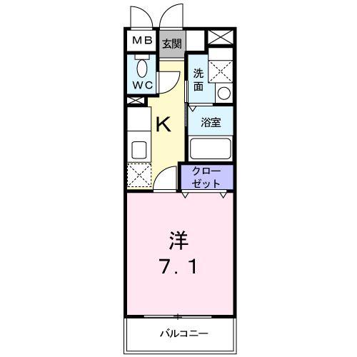 リヴ ウェル アサヒ(1K/8階)の間取り写真