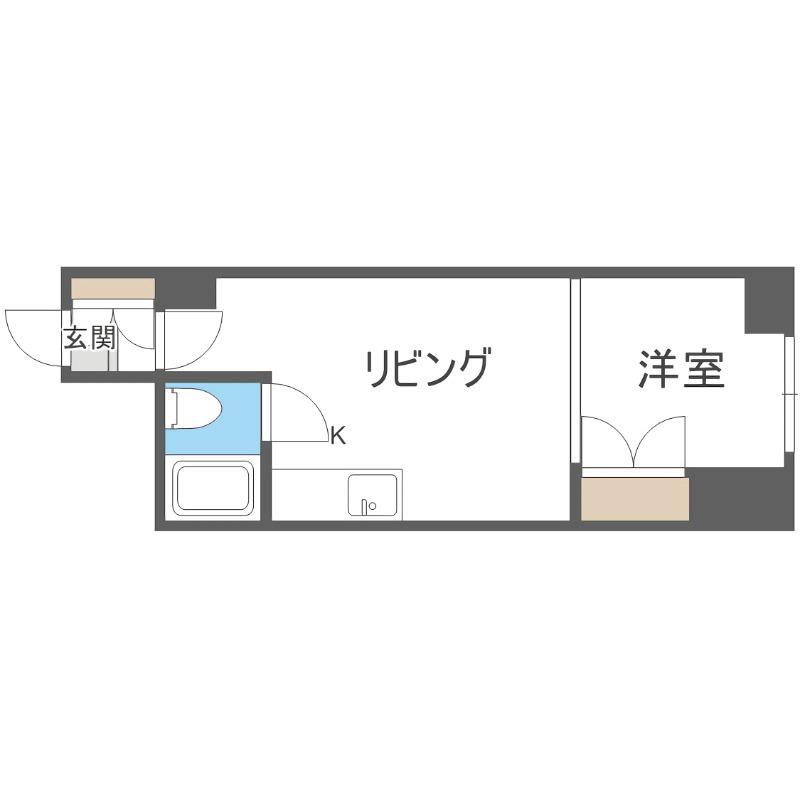 第二恵信ビル(1DK/3階)の間取り写真