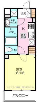 SKY CREA(1K/3階)の間取り写真