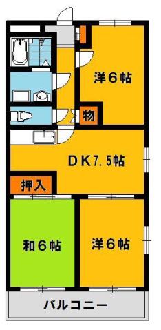 ルミエール緑(3DK/3階)の間取り写真