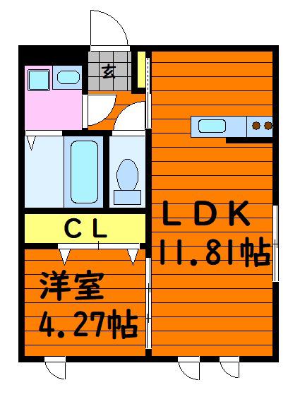 SARAH(1LDK/1階)の間取り写真