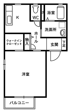 アクティルステージS(1K/1階)の間取り写真
