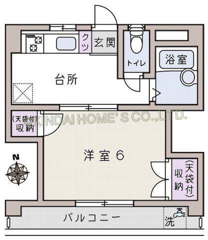 パステル下北沢(1K/2階)の間取り写真