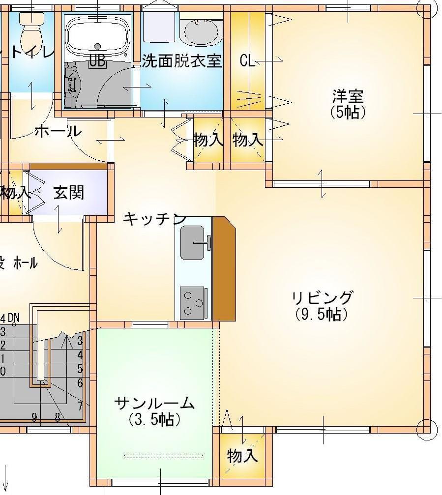 アイリス桜D棟(1SLDK/2階)の間取り写真