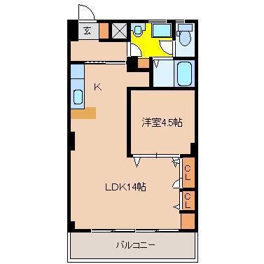 クイーンズパレス キヨスエ(1LDK/2階)の間取り写真
