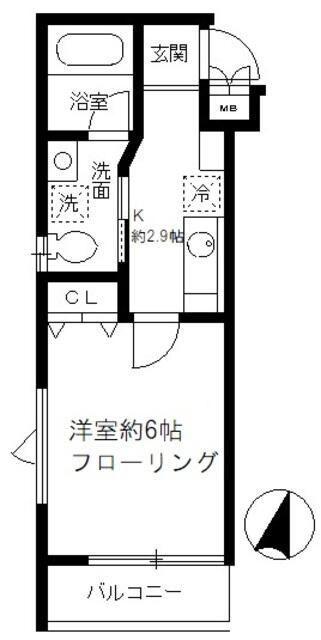 グランアセット月島(1K/3階)の間取り写真