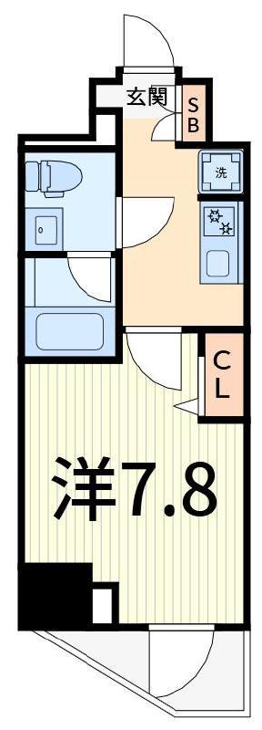 RELUXIA亀有(1K/8階)の間取り写真
