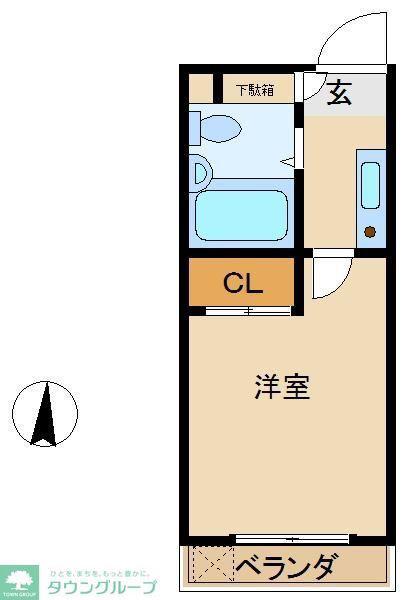 シャルマン松原駅前(1K/1階)の間取り写真
