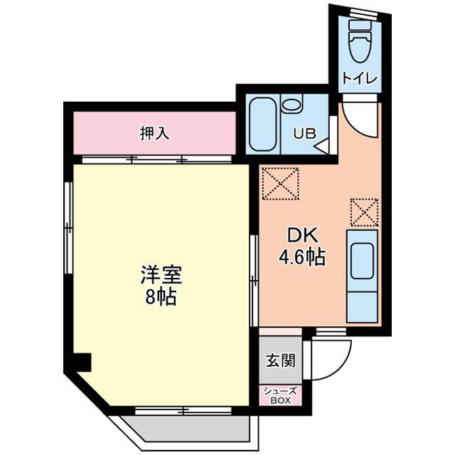 ラパン佐藤(1DK/1階)の間取り写真