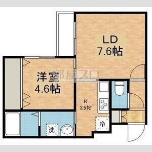 LUFFY(1LDK/3階)の間取り写真