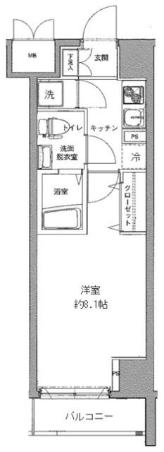 アイル東京スカイツリー(1K/5階)の間取り写真