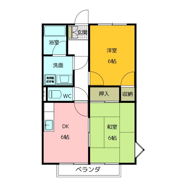 メゾンサンシャイン(2DK/1階)の間取り写真