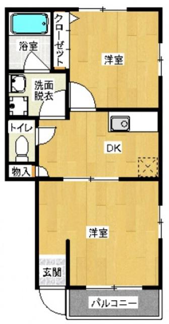 セレッサ野方(2DK/1階)の間取り写真