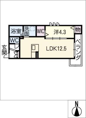 プレミアス III(1LDK/3階)の間取り写真