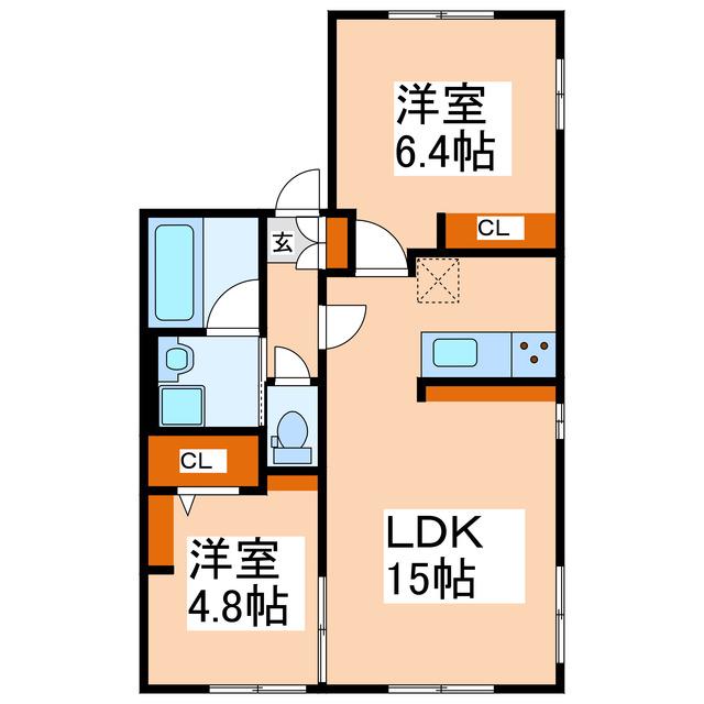 ＪＲ豊肥本線 東海学園前駅 徒歩31分 2階建 築38年(2LDK/1階)の間取り写真