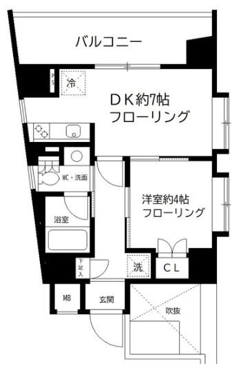 アーバンキャッスル王子(1DK/2階)の間取り写真