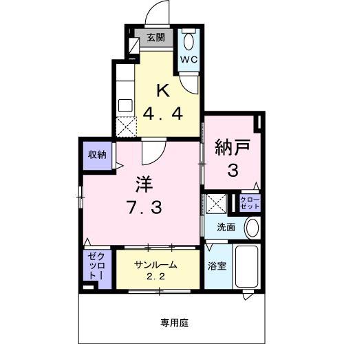 チェーロエテルノ(1SK/1階)の間取り写真