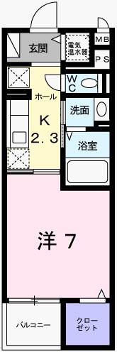 メゾンSK・I(1K/5階)の間取り写真