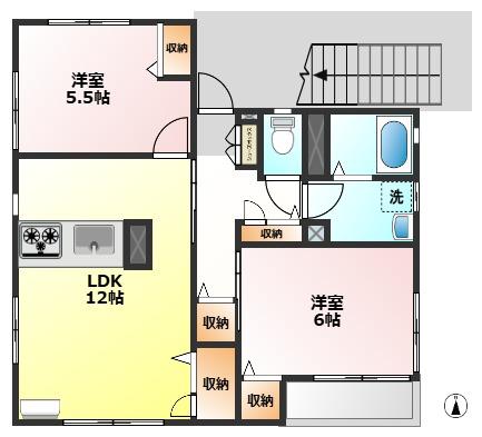 メイハウス(2LDK/1階)の間取り写真
