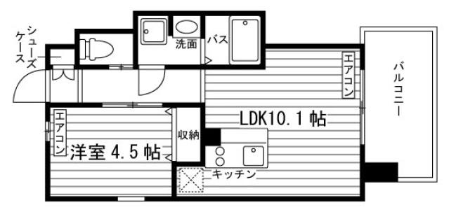 GRAND ETERNA岡山II(1LDK/10階)の間取り写真