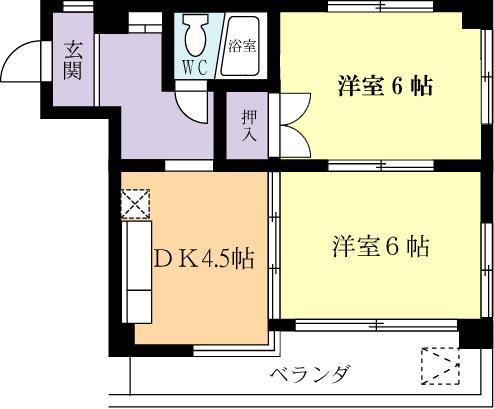 松見パレス(2DK/2階)の間取り写真