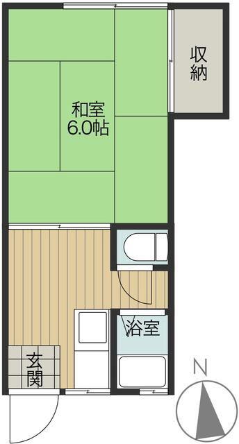 向井荘(1K/1階)の間取り写真