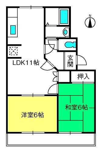 ベルノーブル(2LDK/1階)の間取り写真