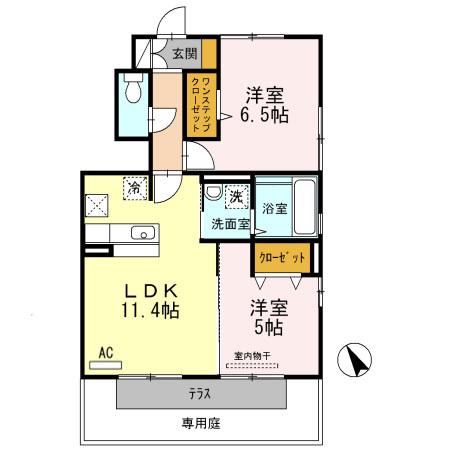 フルラージュ(2LDK/1階)の間取り写真