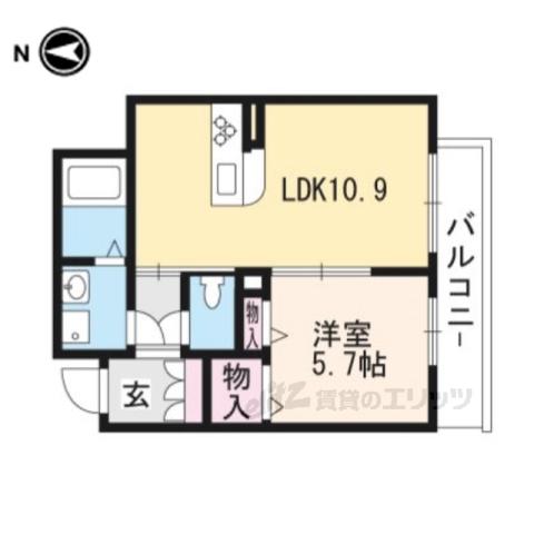 スプリング山城(1LDK/3階)の間取り写真