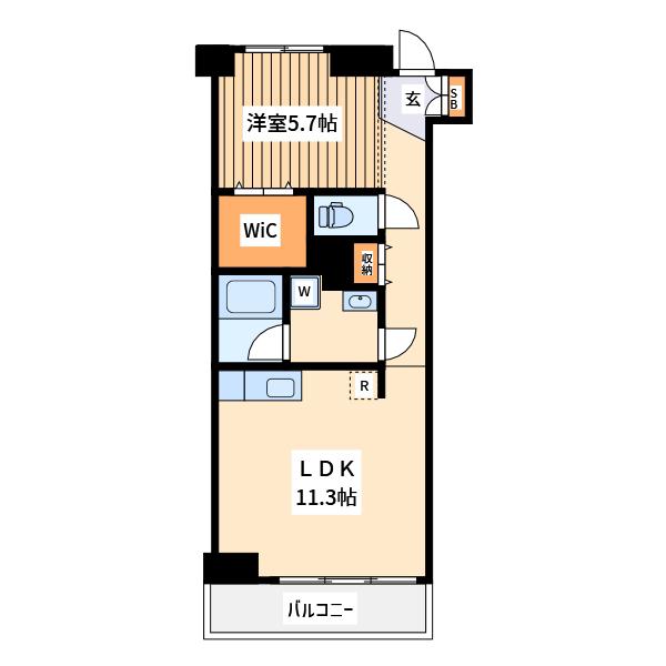 アーバンパーク溝の口(1LDK/1階)の間取り写真