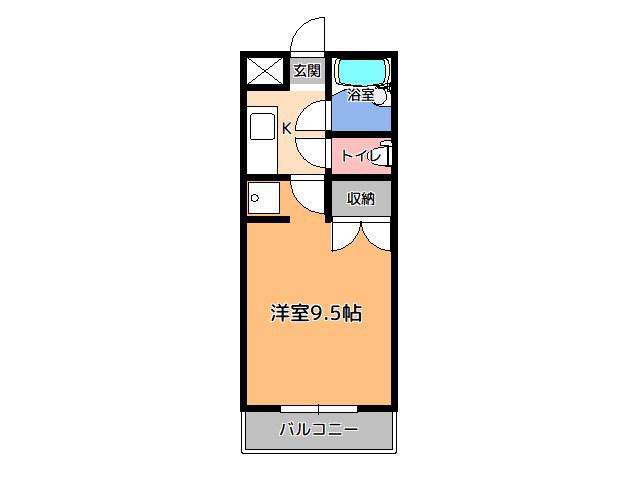 カスティールイン宇都宮(1K/6階)の間取り写真
