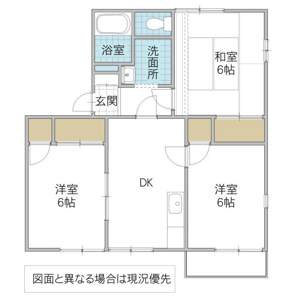 サバーブA(3DK/2階)の間取り写真