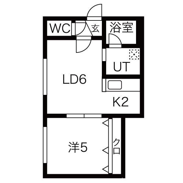 リシェス(1LDK/3階)の間取り写真