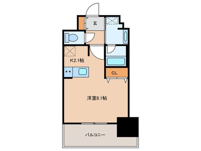 D′FOREST甲南(1K/6階)の間取り写真