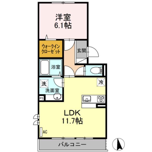 グランドパレス(1LDK/2階)の間取り写真
