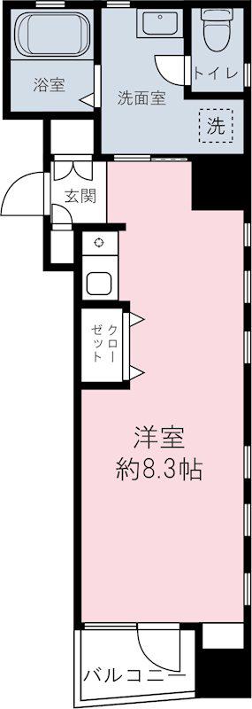 オークヒルズ(ワンルーム/6階)の間取り写真