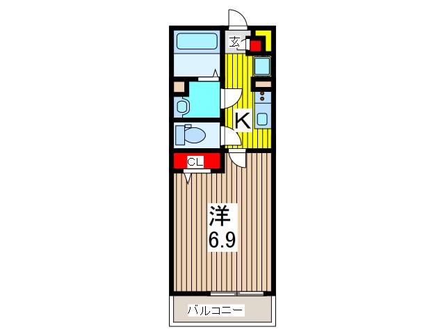 リブリOGW蕨II(1K/2階)の間取り写真
