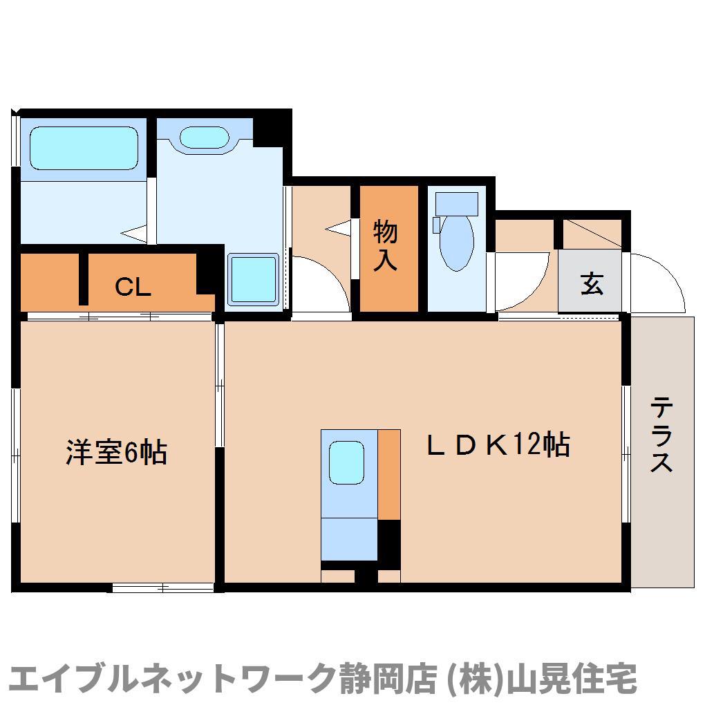 ＪＲ東海道本線 安倍川駅 徒歩46分 2階建 築11年(1LDK/1階)の間取り写真