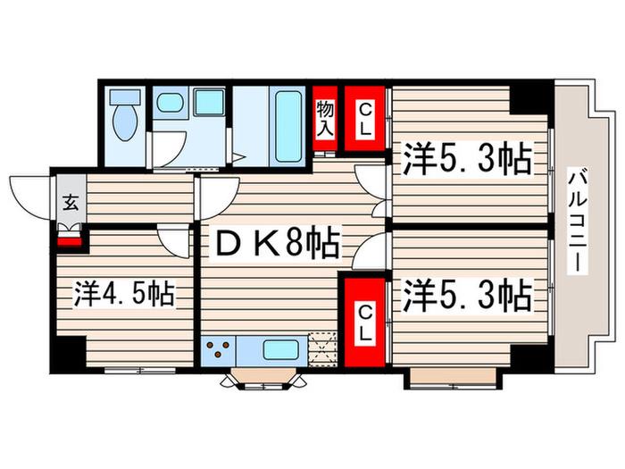 サンレガーロ葛西(3DK/10階)の間取り写真