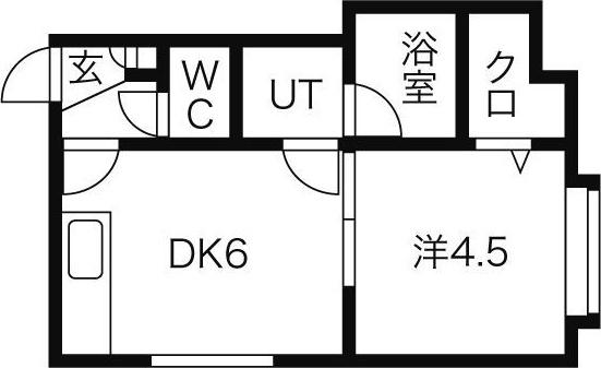 DOUX KAREN PURE(1DK/2階)の間取り写真