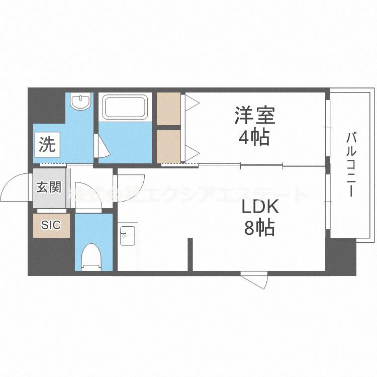 リアライズ花園町駅前(1LDK/3階)の間取り写真