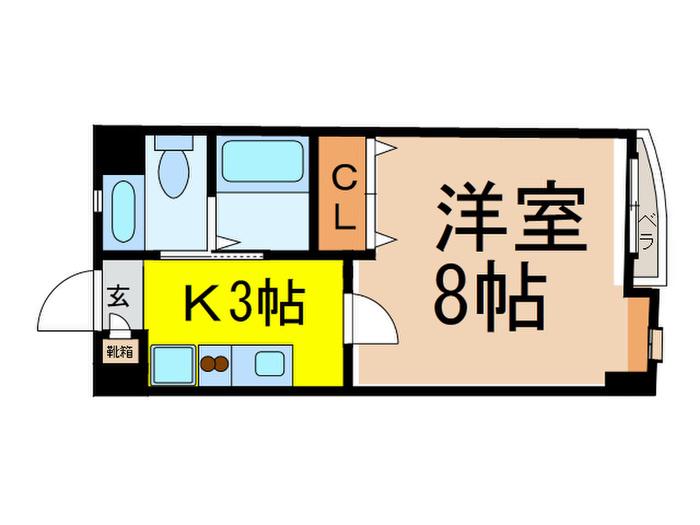 グランシャト-石神井(1K/5階)の間取り写真