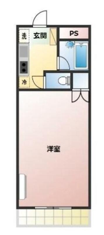 コアタカセ(1K/5階)の間取り写真