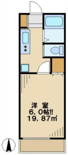 エクセル聖蹟(1K/2階)の間取り写真