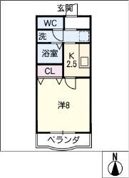 カノン本郷(1K/2階)の間取り写真