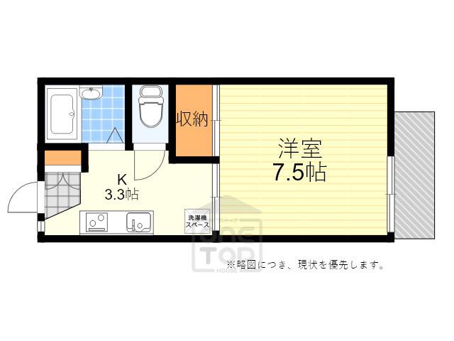 エクセルコート千里山B棟(1K/1階)の間取り写真