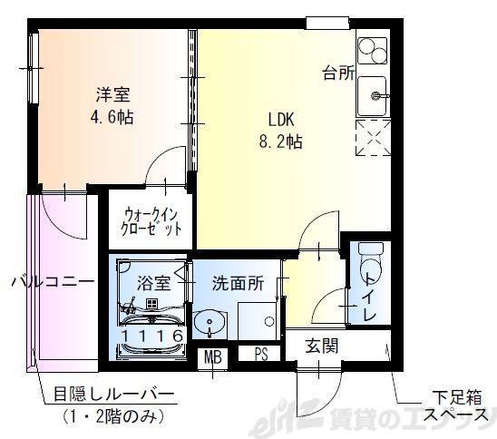 フジパレス上新庄西(1LDK/3階)の間取り写真