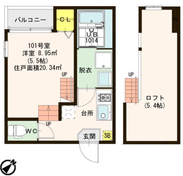 INSPIRE PHILIPPIANS413(1K/1階)の間取り写真
