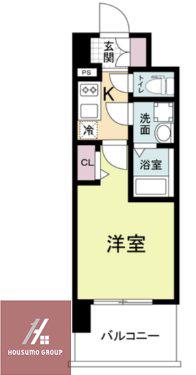 レジュールアッシュ桜宮リバーコート(1K/9階)の間取り写真